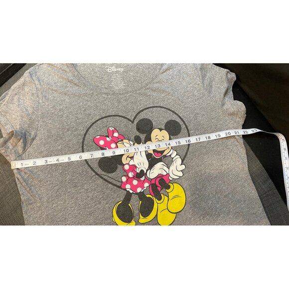 Disney Mickey & Minnie Mouse Gray Graphic T-Shirt XXXL Romantic Heart Design - Picture 7 of 8